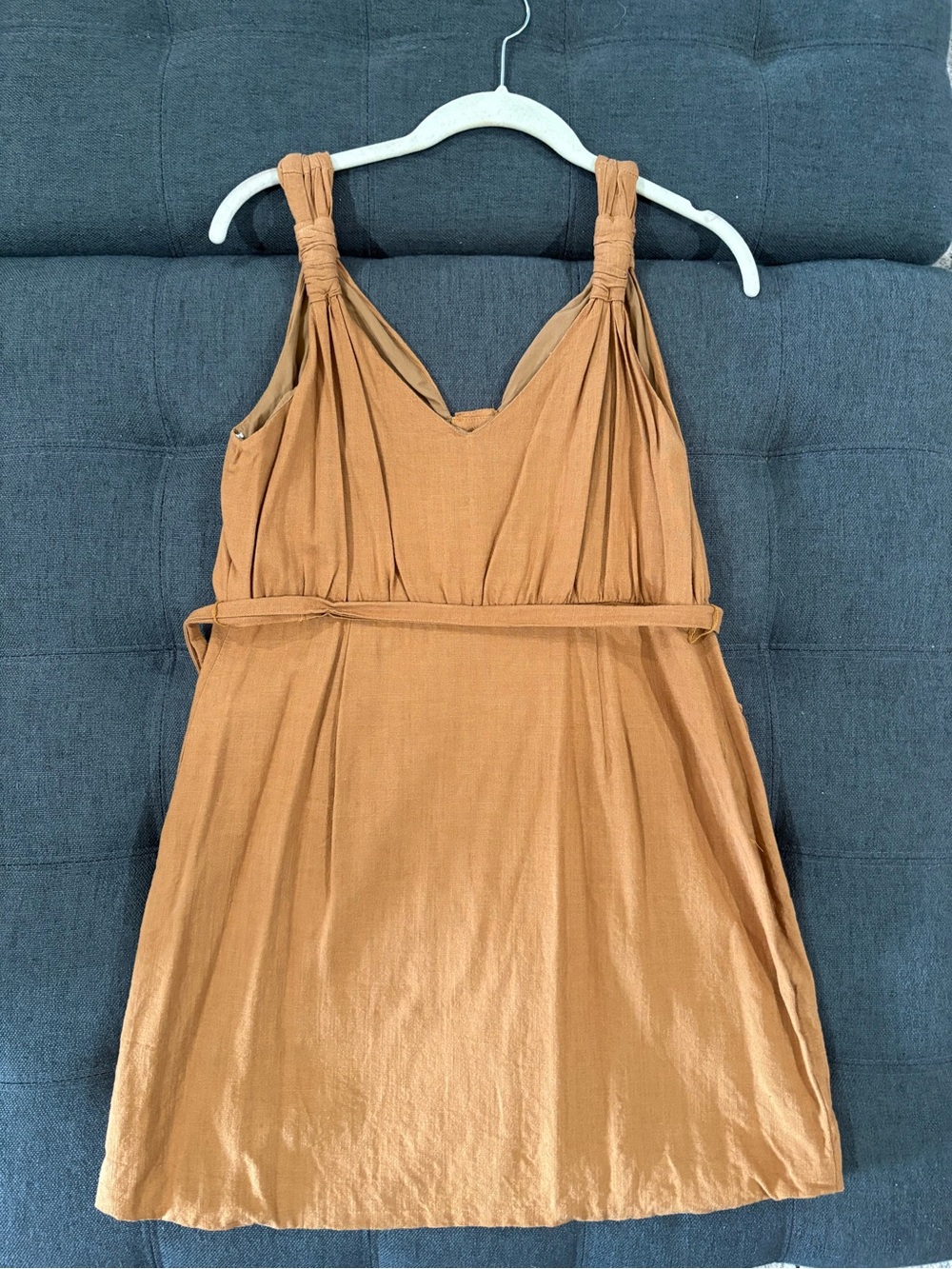 Lulus Rust Button Front Utility Mini Dress Size Large - Picture 3 of 6